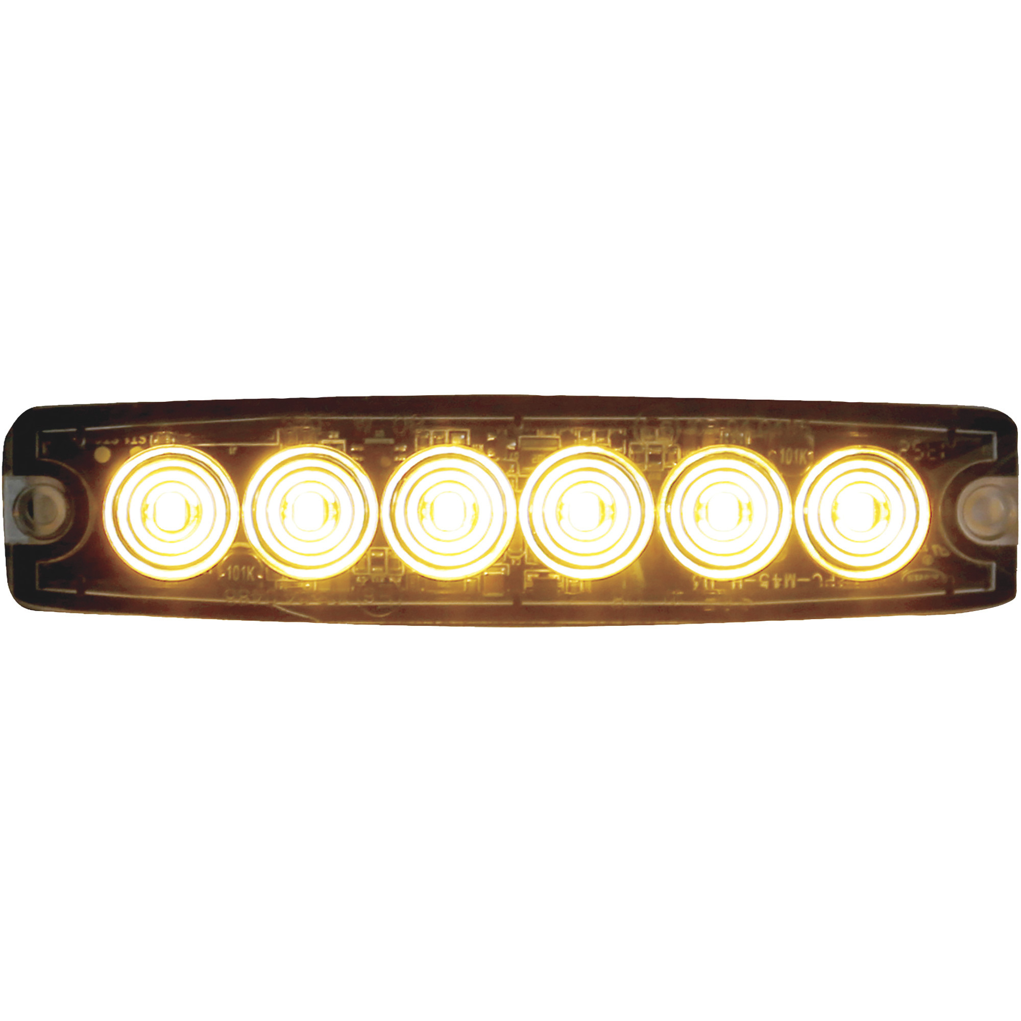 Buyers Products, 5in. LED Emergency Warning Flash Work Truck Strobe Light, Light Type LED, Color Amber, Lens Material Polycarbonate, Model# 8892200